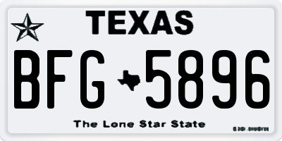 TX license plate BFG5896