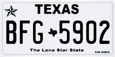 TX license plate BFG5902