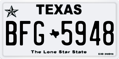 TX license plate BFG5948