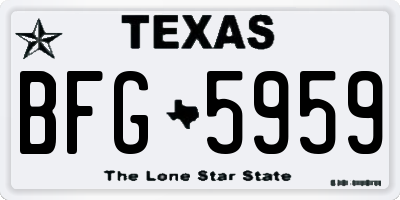 TX license plate BFG5959