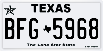 TX license plate BFG5968