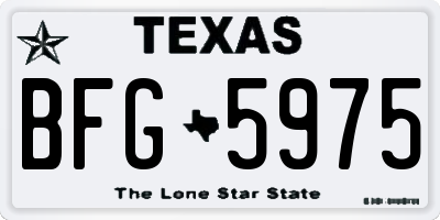 TX license plate BFG5975