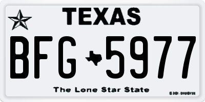 TX license plate BFG5977