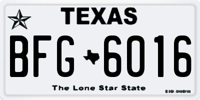 TX license plate BFG6016
