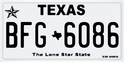 TX license plate BFG6086