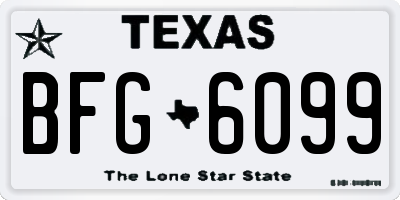TX license plate BFG6099
