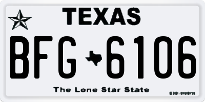 TX license plate BFG6106