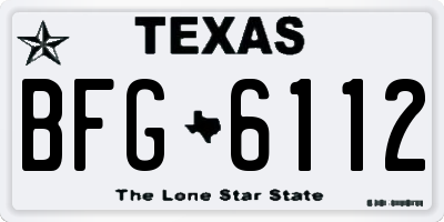 TX license plate BFG6112