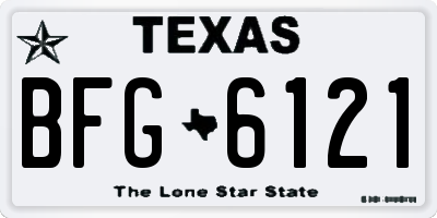 TX license plate BFG6121