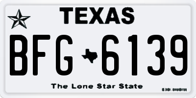 TX license plate BFG6139