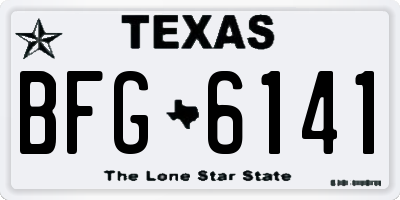 TX license plate BFG6141