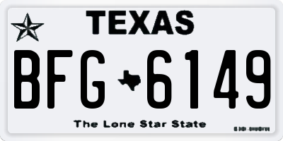 TX license plate BFG6149
