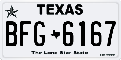 TX license plate BFG6167