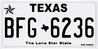 TX license plate BFG6236
