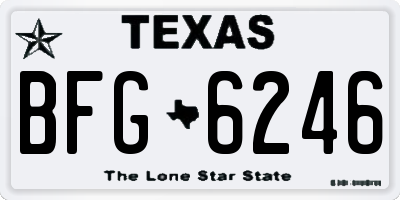 TX license plate BFG6246