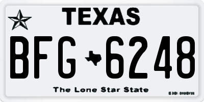 TX license plate BFG6248