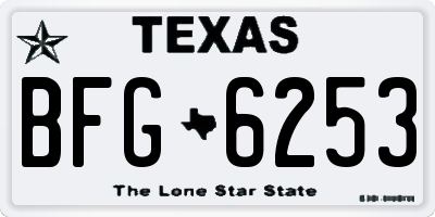TX license plate BFG6253