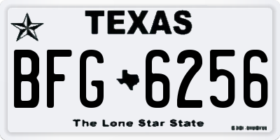 TX license plate BFG6256