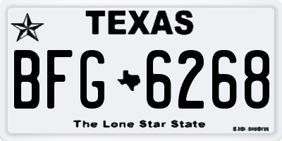 TX license plate BFG6268