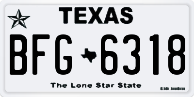 TX license plate BFG6318