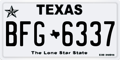 TX license plate BFG6337