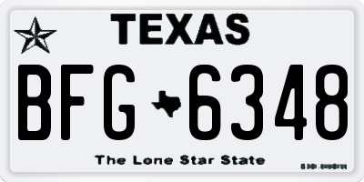 TX license plate BFG6348