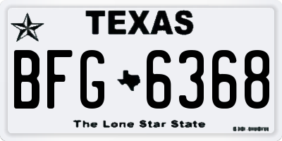 TX license plate BFG6368