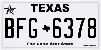 TX license plate BFG6378