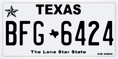 TX license plate BFG6424