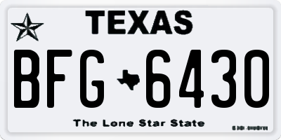 TX license plate BFG6430