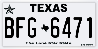 TX license plate BFG6471