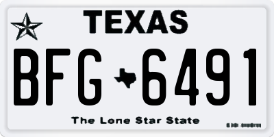 TX license plate BFG6491