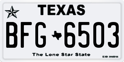 TX license plate BFG6503