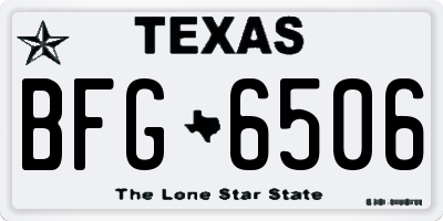TX license plate BFG6506