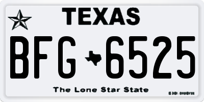 TX license plate BFG6525