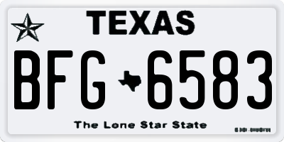 TX license plate BFG6583