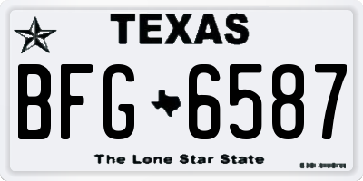 TX license plate BFG6587