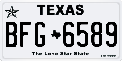 TX license plate BFG6589