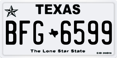 TX license plate BFG6599