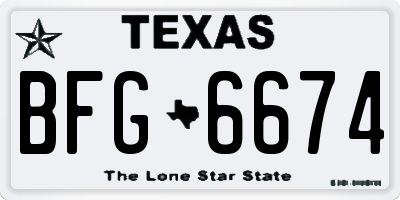 TX license plate BFG6674