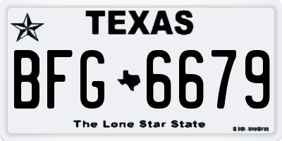 TX license plate BFG6679