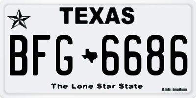 TX license plate BFG6686