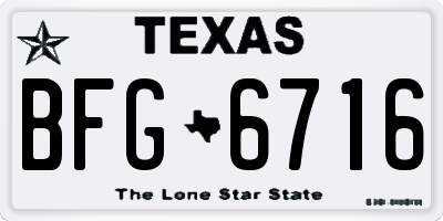 TX license plate BFG6716