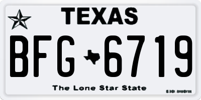 TX license plate BFG6719