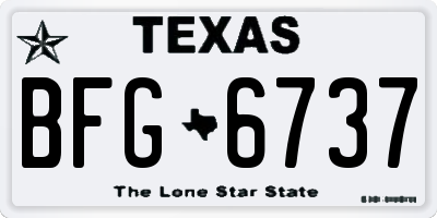 TX license plate BFG6737
