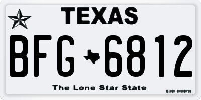 TX license plate BFG6812