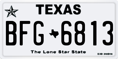 TX license plate BFG6813