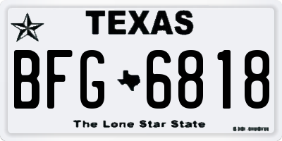 TX license plate BFG6818