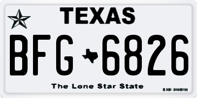 TX license plate BFG6826