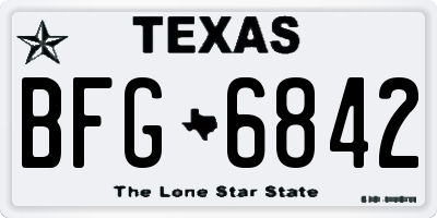 TX license plate BFG6842